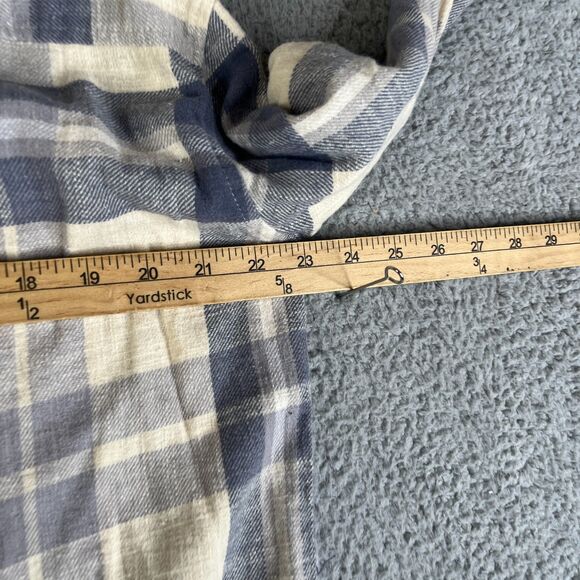 RSQ Tilly's Flannel Shirt Women M Gray Plaid Flannel 100% Cotton Pocket Raw Hem - Picture 10 of 10